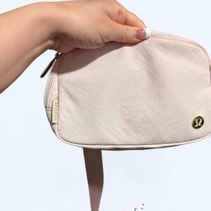 lululemon athletica Light Blush Cosmetic Pouch with Gold Logo